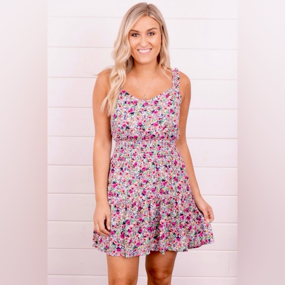 Lush Floral Wildflowers Mini Dress